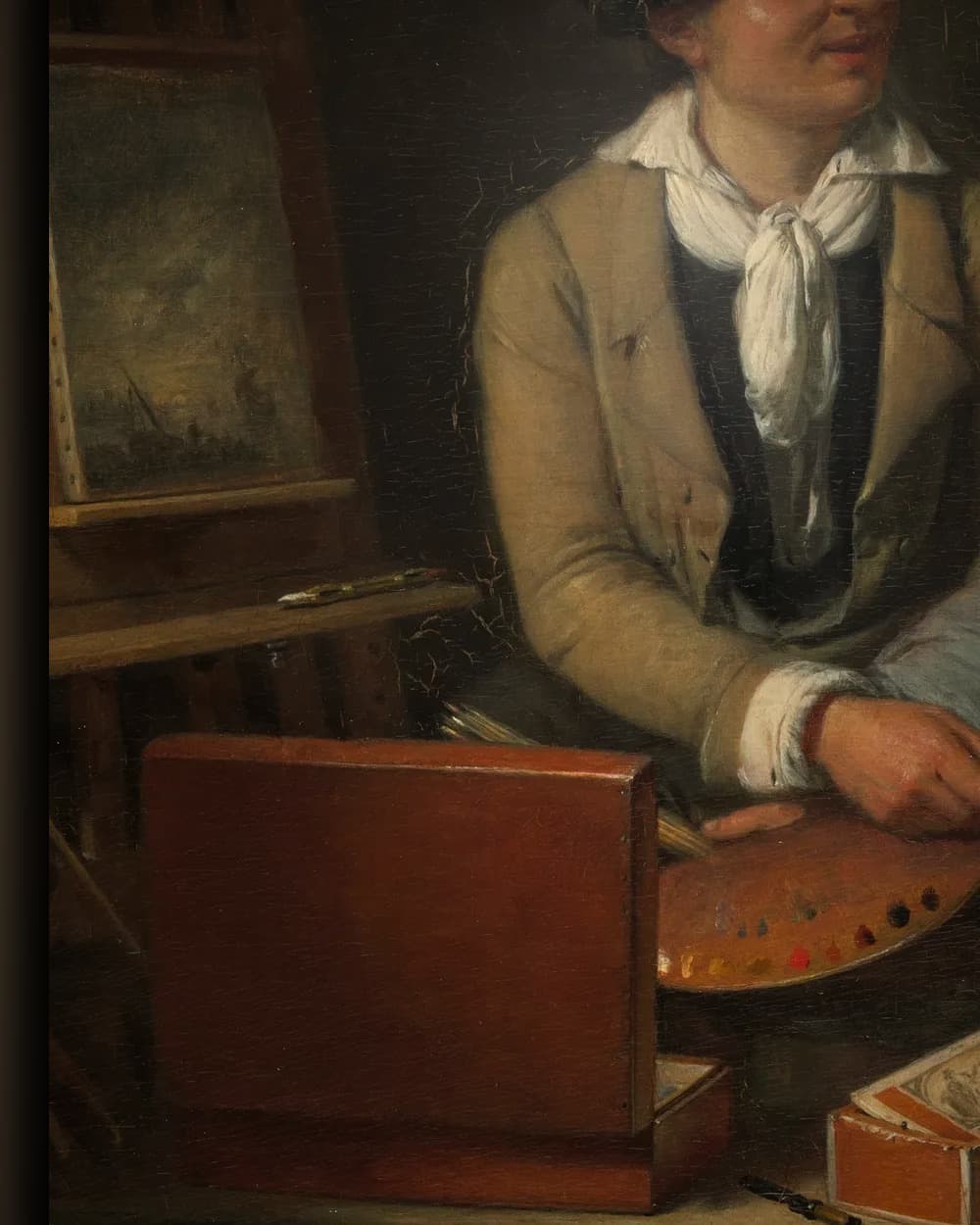 Materiaal en afwerking van Schilder worden in het wisselframe