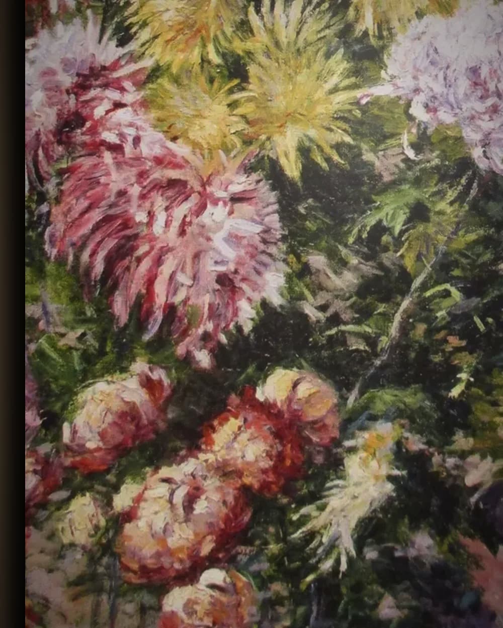 Materiaal en afwerking van Witte en gele chrysanten in het wisselframe