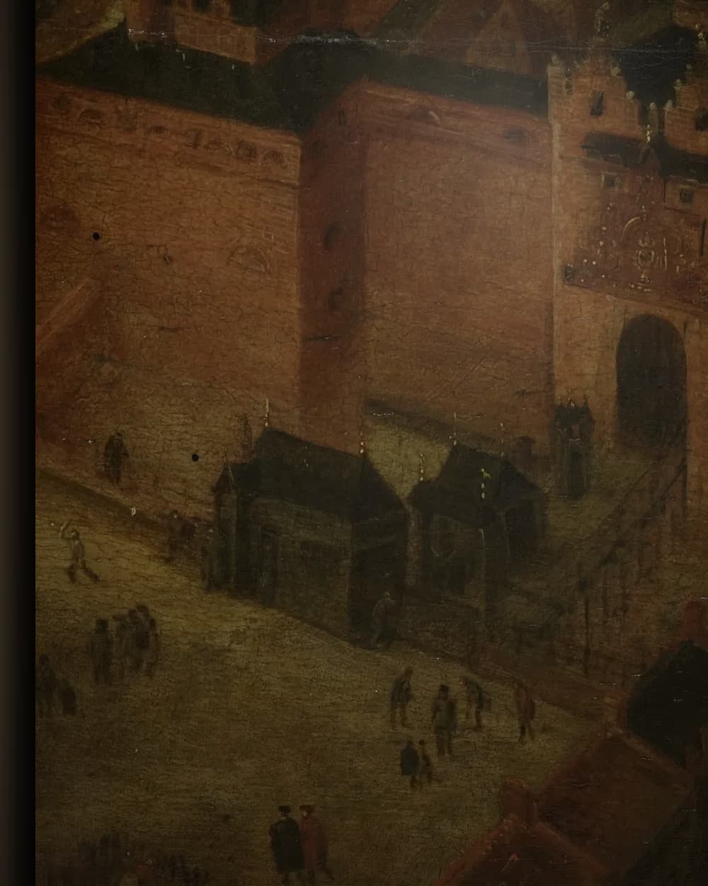 Materiaal en afwerking van Het kasteel Vredenburg te Utrecht in vogelvlucht in het wisselframe
