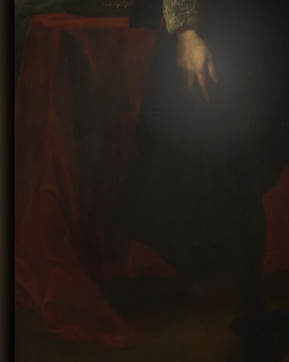 Materiaal en afwerking van Portret van een man uit de familie Van der Borght in het wisselframe