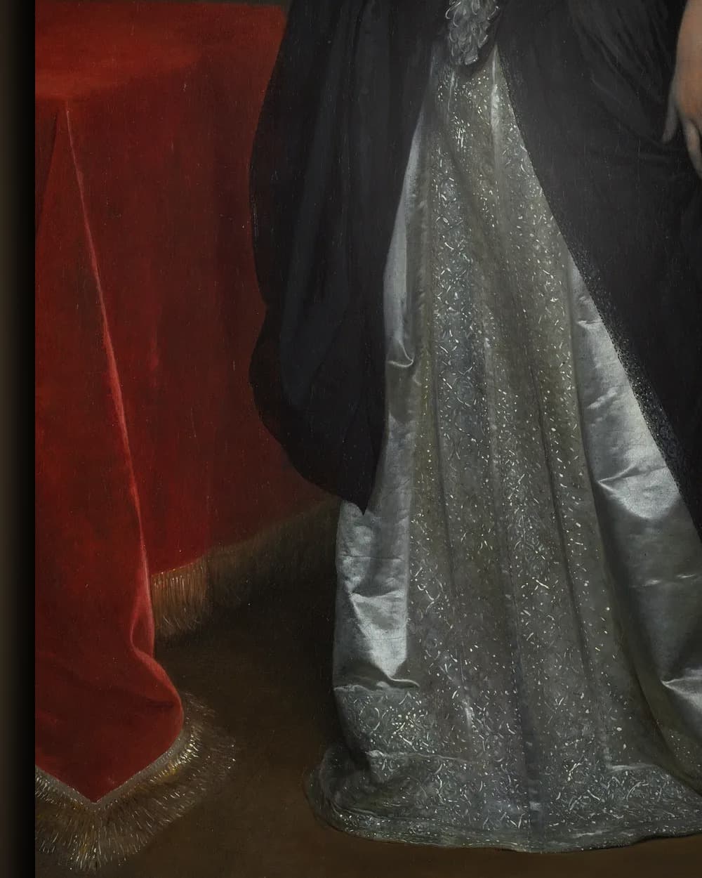 Materiaal en afwerking van Portret van een vrouw in het wisselframe