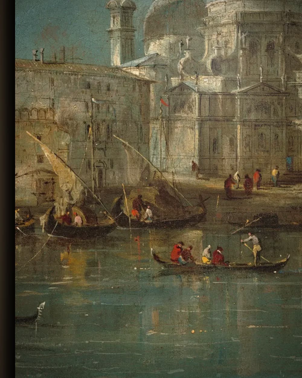 Materiaal en afwerking van Venetië: Santa Maria della Salute aan het water in het wisselframe