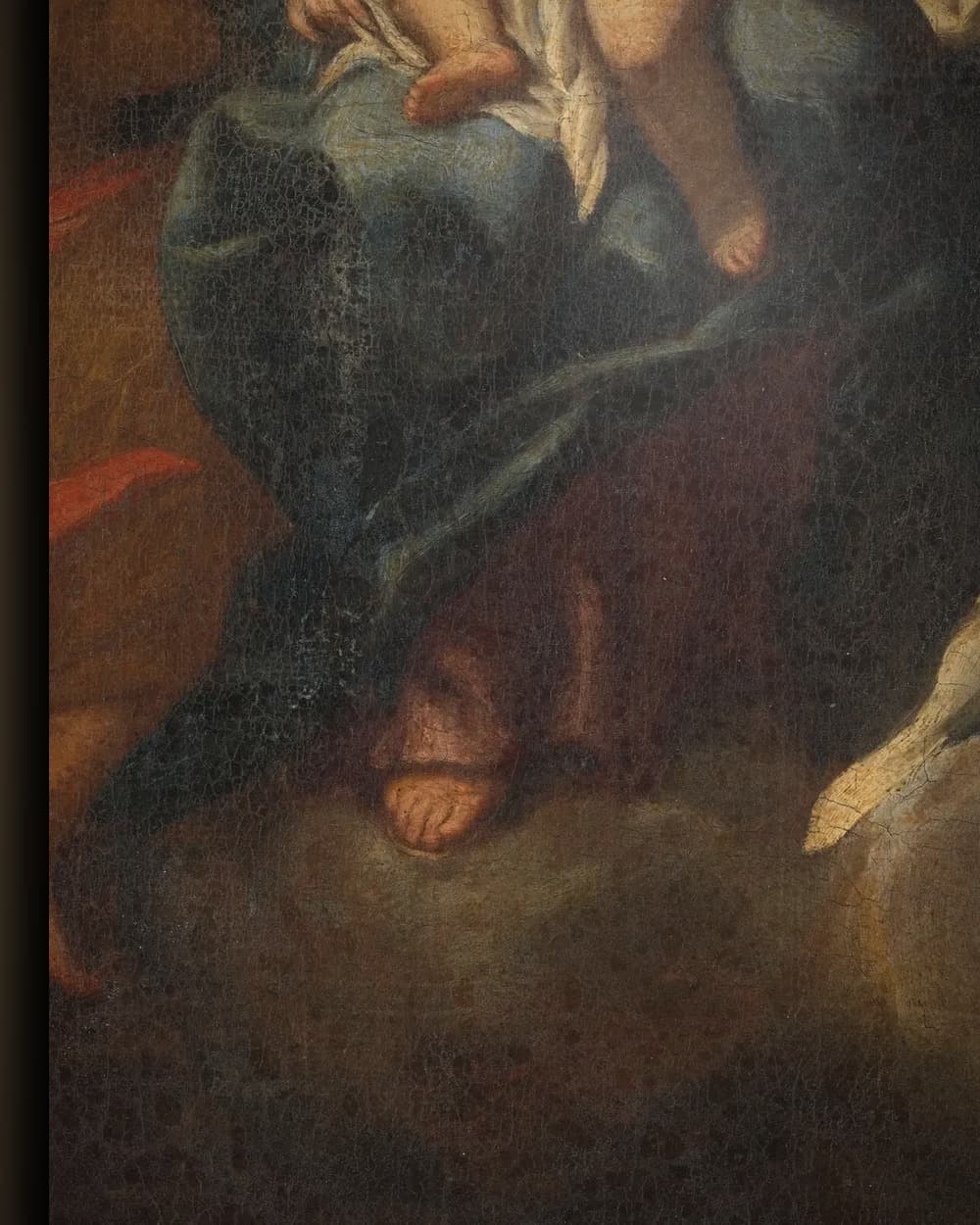 Materiaal en afwerking van De mystieke verloving van de heilige Rosa van Lima in het wisselframe