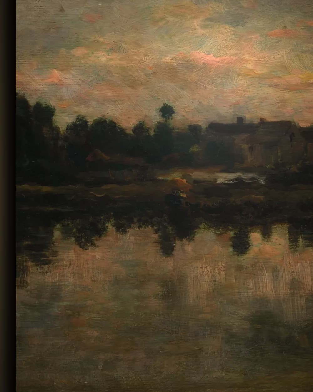 Materiaal en afwerking van Avond aan de rivier in het wisselframe