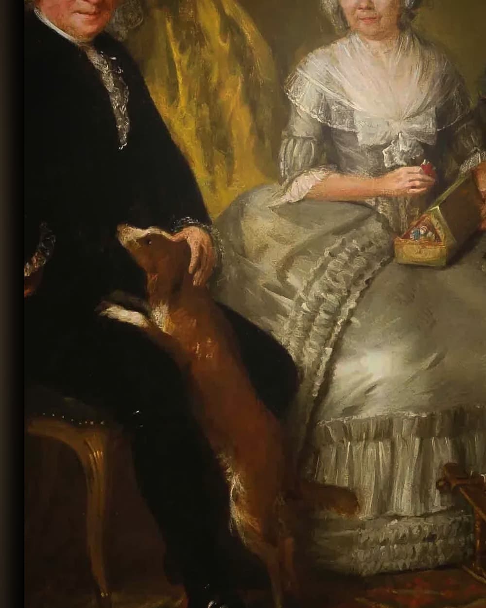 Materiaal en afwerking van Het gezin van Jan van Loon in het wisselframe