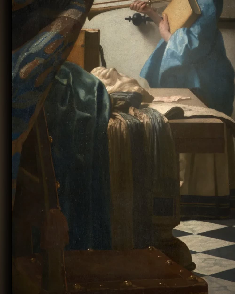 Materiaal en afwerking van De Schilderkunst in het wisselframe