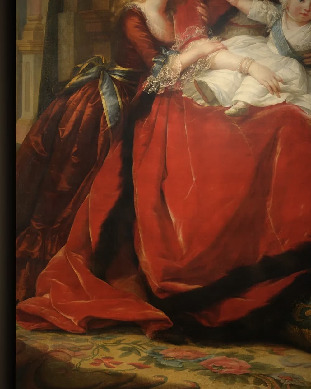 Materiaal en afwerking van Marie Antoinette en haar kinderen in het wisselframe