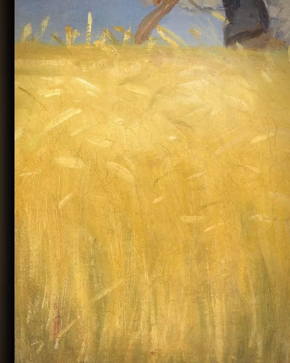 Materiaal en afwerking van Oogsters (1905) in het wisselframe