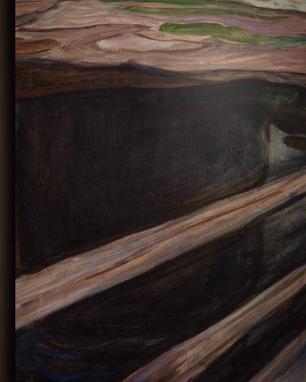 Materiaal en afwerking van De meisjes op de brug (1901) in het wisselframe