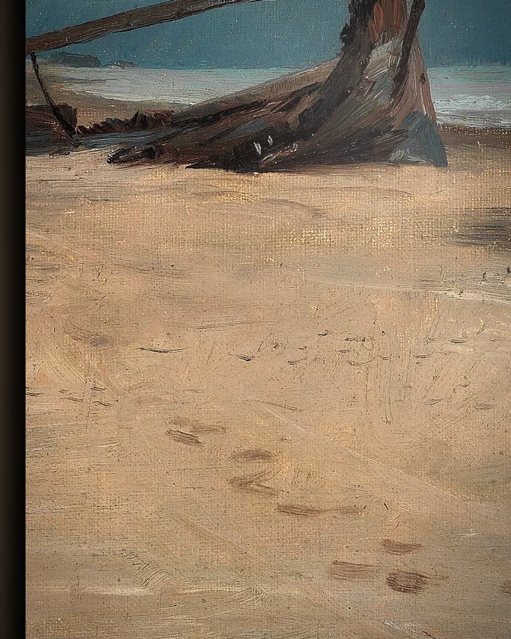 Materiaal en afwerking van Het strand bij Højen in het wisselframe