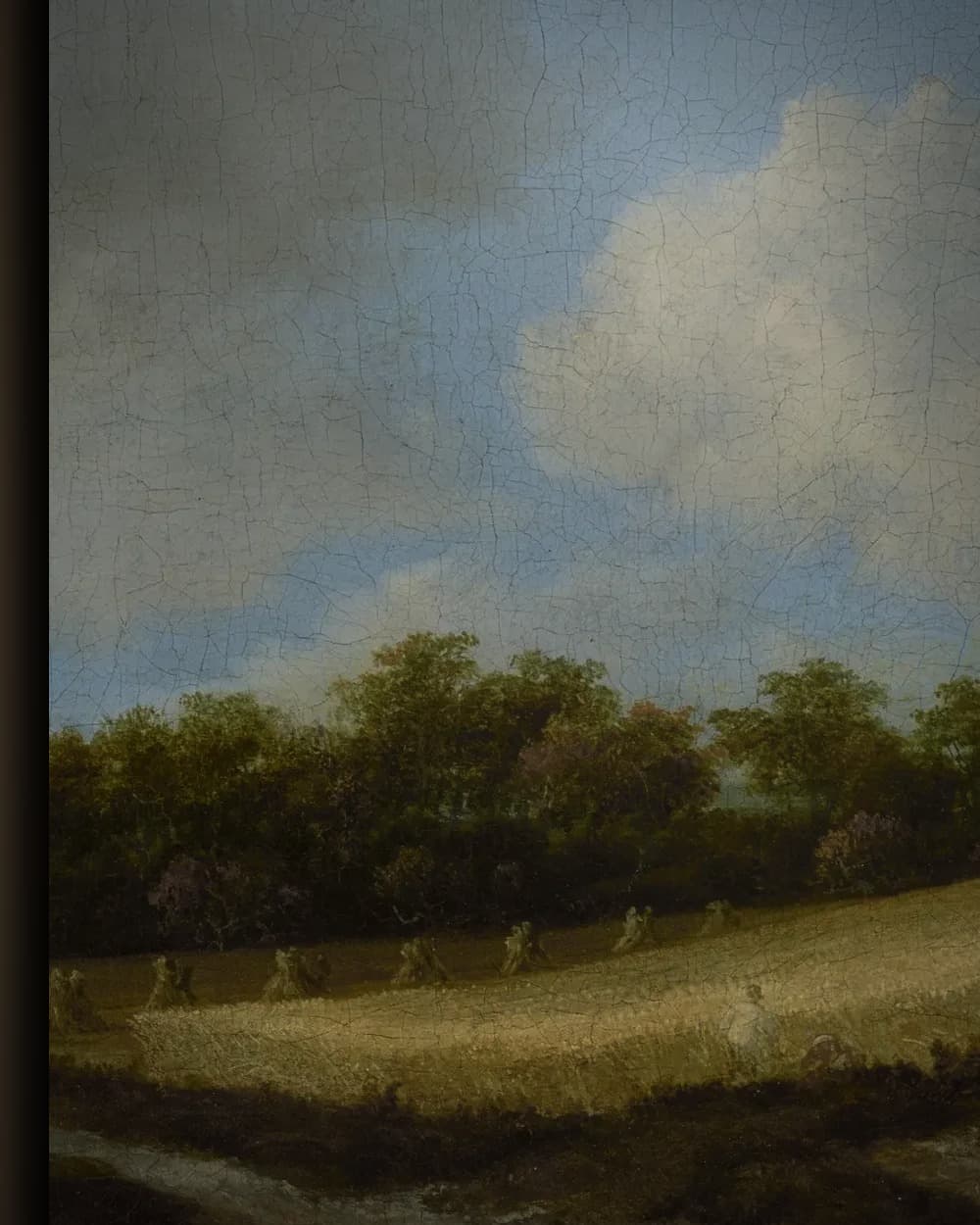Materiaal en afwerking van Landschap met een Korenveld in het wisselframe