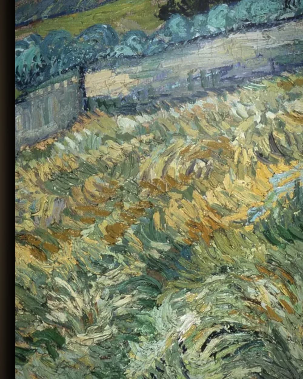 Materiaal en afwerking van Landschap bij Saint-Rémy in het wisselframe
