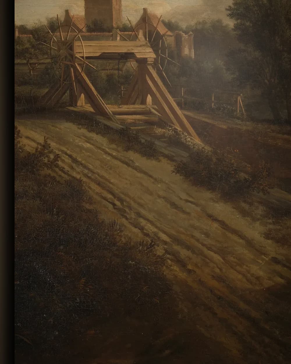 Materiaal en afwerking van Landschap met de Overtoom in het wisselframe