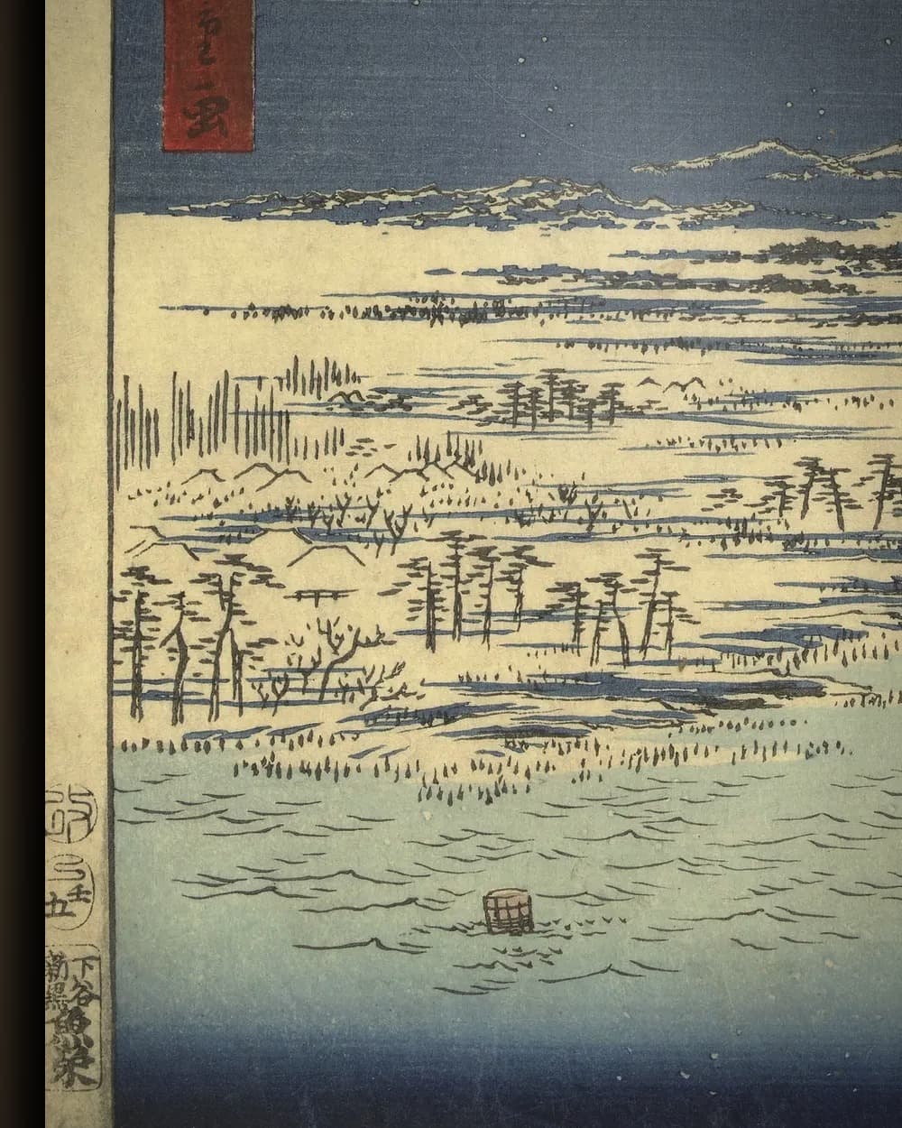 Materiaal en afwerking van Adelaar boven Fukagawa in het wisselframe