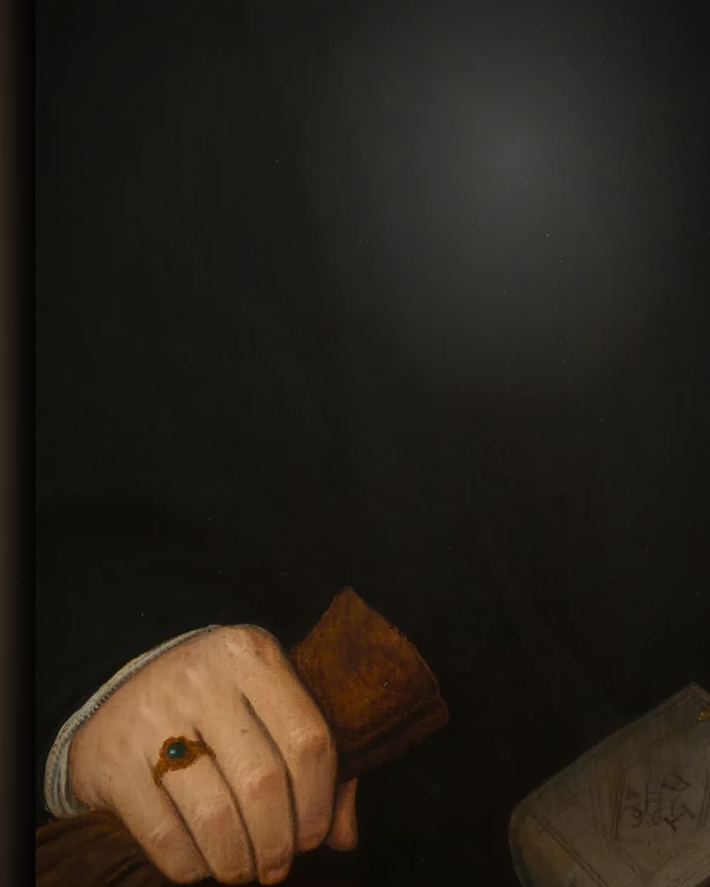 Materiaal en afwerking van Portret van een jonge geestelijke in het wisselframe