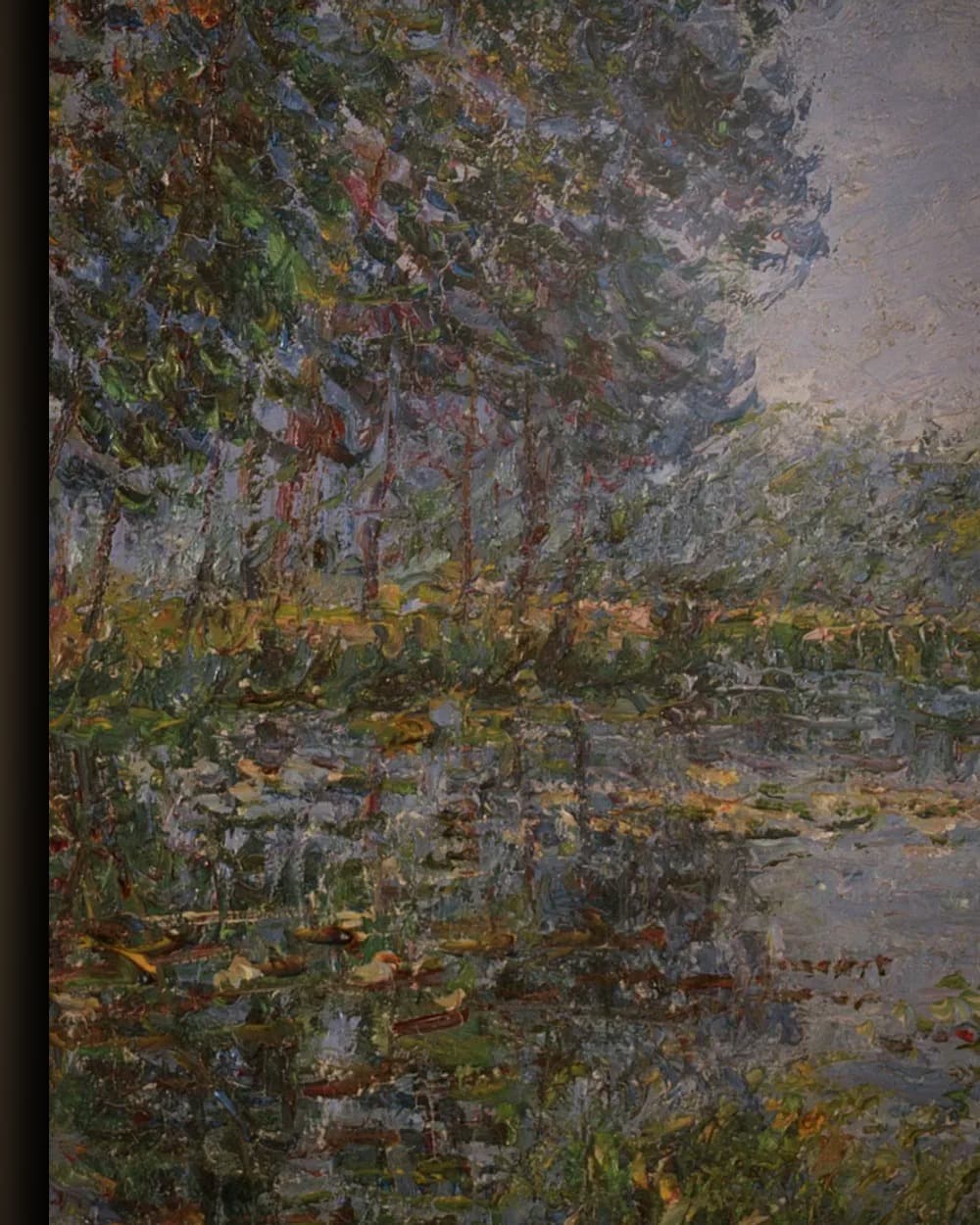 Materiaal en afwerking van Rustig landschap aan het water in het wisselframe
