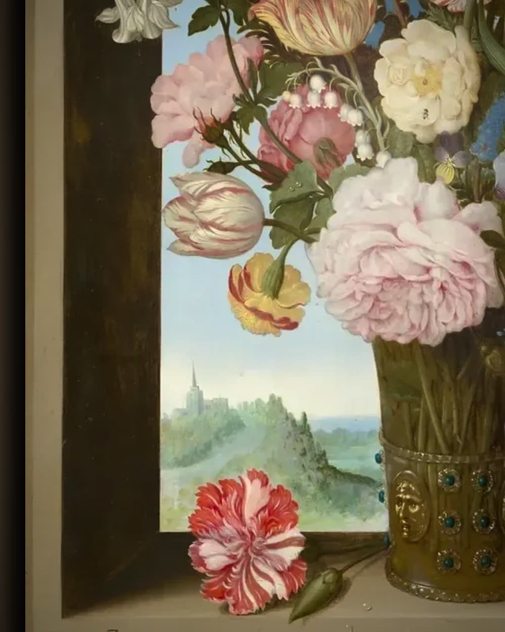 Materiaal en afwerking van Boeket in een vensternis in het wisselframe