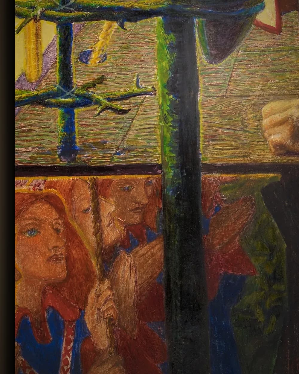 Materiaal en afwerking van Sir Galahad bij de vervallen kapel in het wisselframe