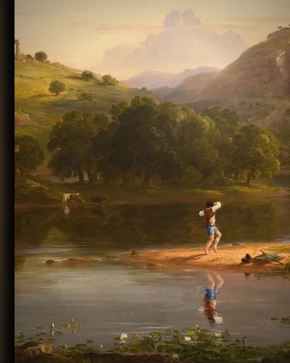 Materiaal en afwerking van Klassiek Landschap met Ruïnes in het wisselframe