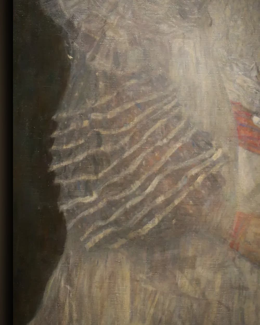 Materiaal en afwerking van Portret van Hermine Gallia in het wisselframe