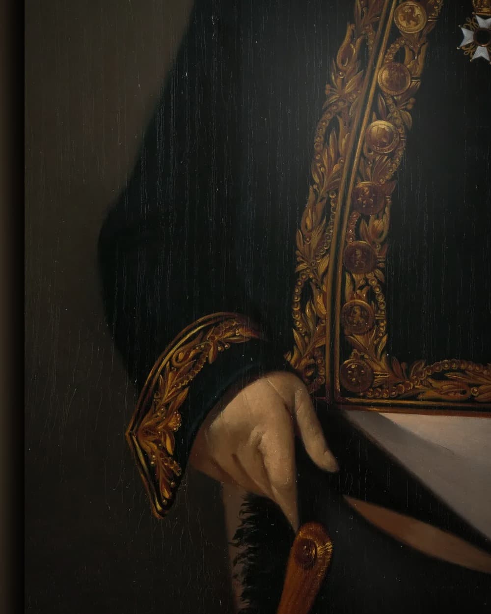 Materiaal en afwerking van Portret van inspecteur-generaal A.F. Goudriaan in het wisselframe