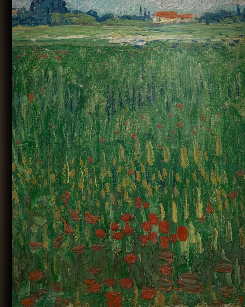 Materiaal en afwerking van Veld met klaprozen in het wisselframe