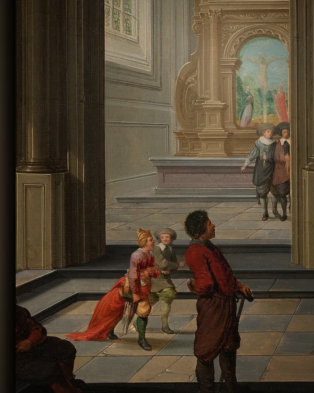 Materiaal en afwerking van Beeldenstorm in een kerk in het wisselframe