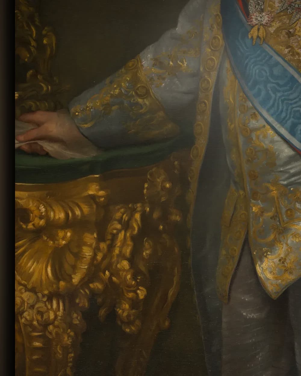 Materiaal en afwerking van Portret van infant Don Luis de Borbón in het wisselframe