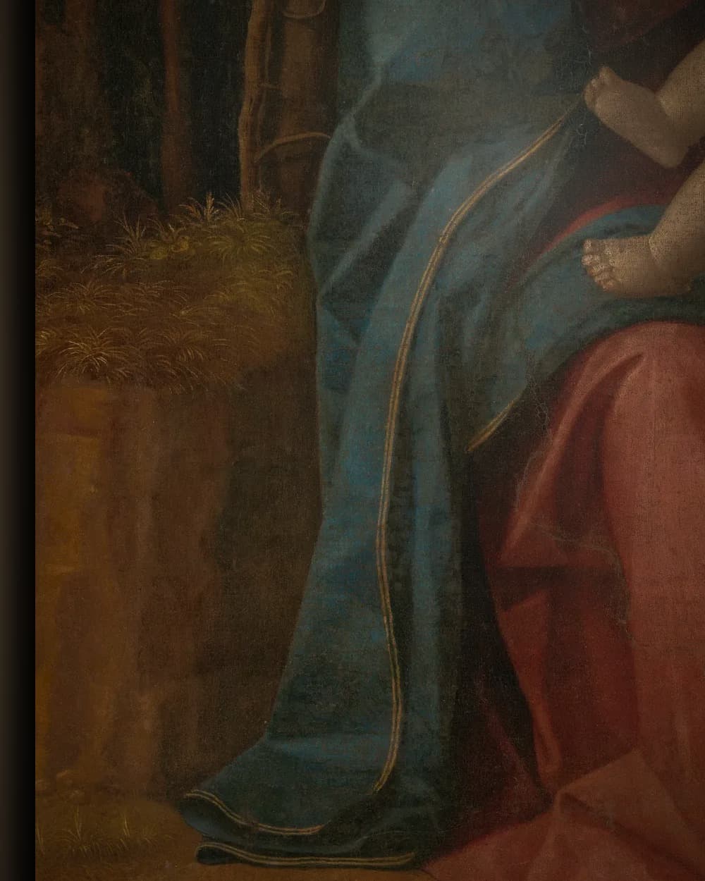 Materiaal en afwerking van Maria met kind in het wisselframe