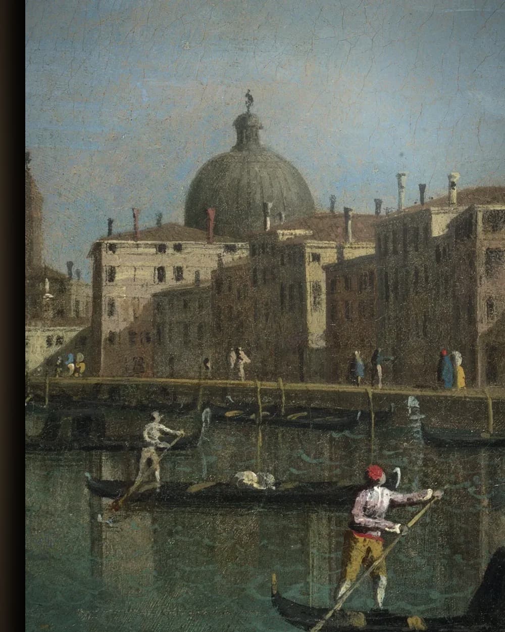 Materiaal en afwerking van Venetiaanse gracht in het wisselframe