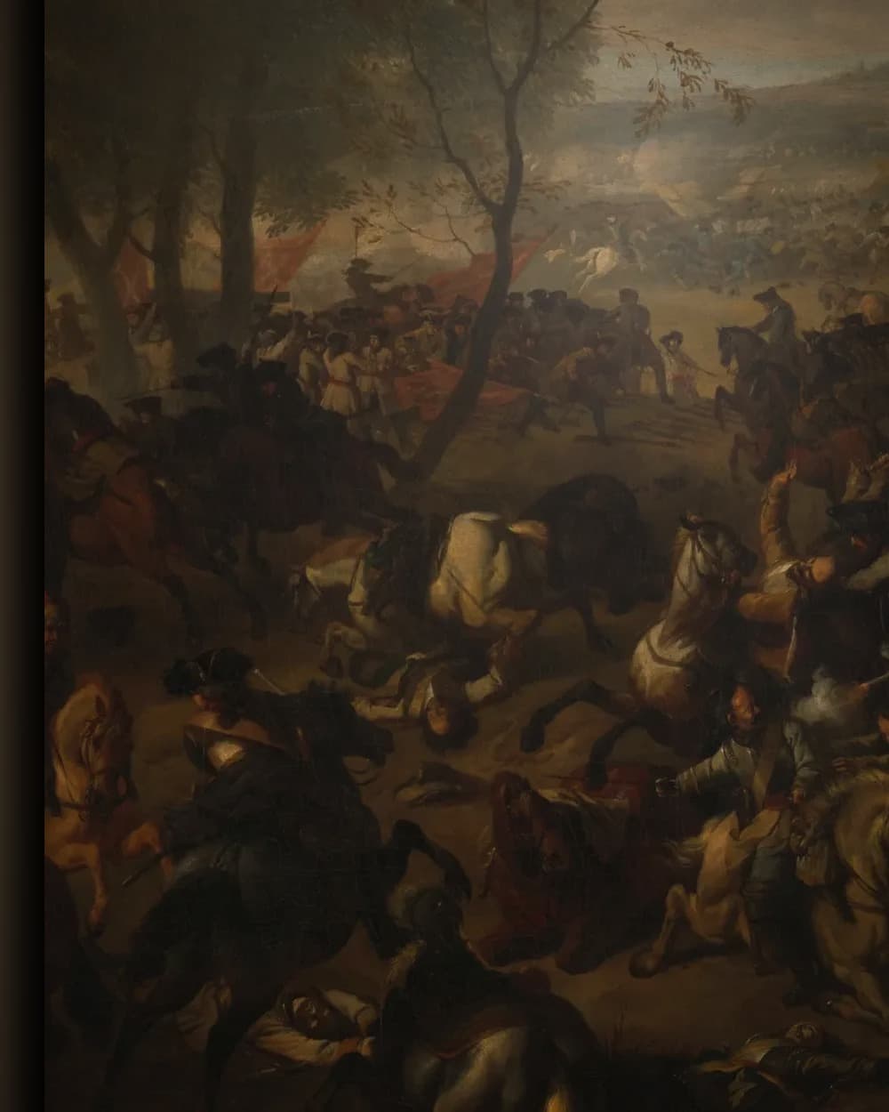 Materiaal en afwerking van De slag bij Ramillies tussen de Fransen en de Engelsen, 23 mei 1706 in het wisselframe