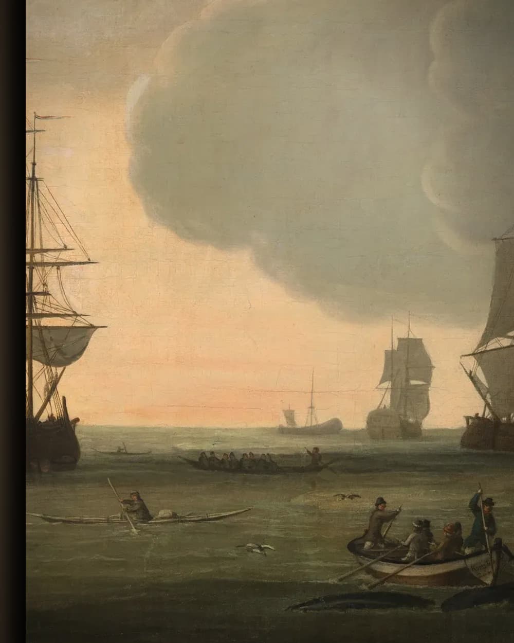 Materiaal en afwerking van De Groenlandvaarder Zaandam van de rederij Claes Taan en Zoon te Zaandam op walvisjacht in het wisselframe