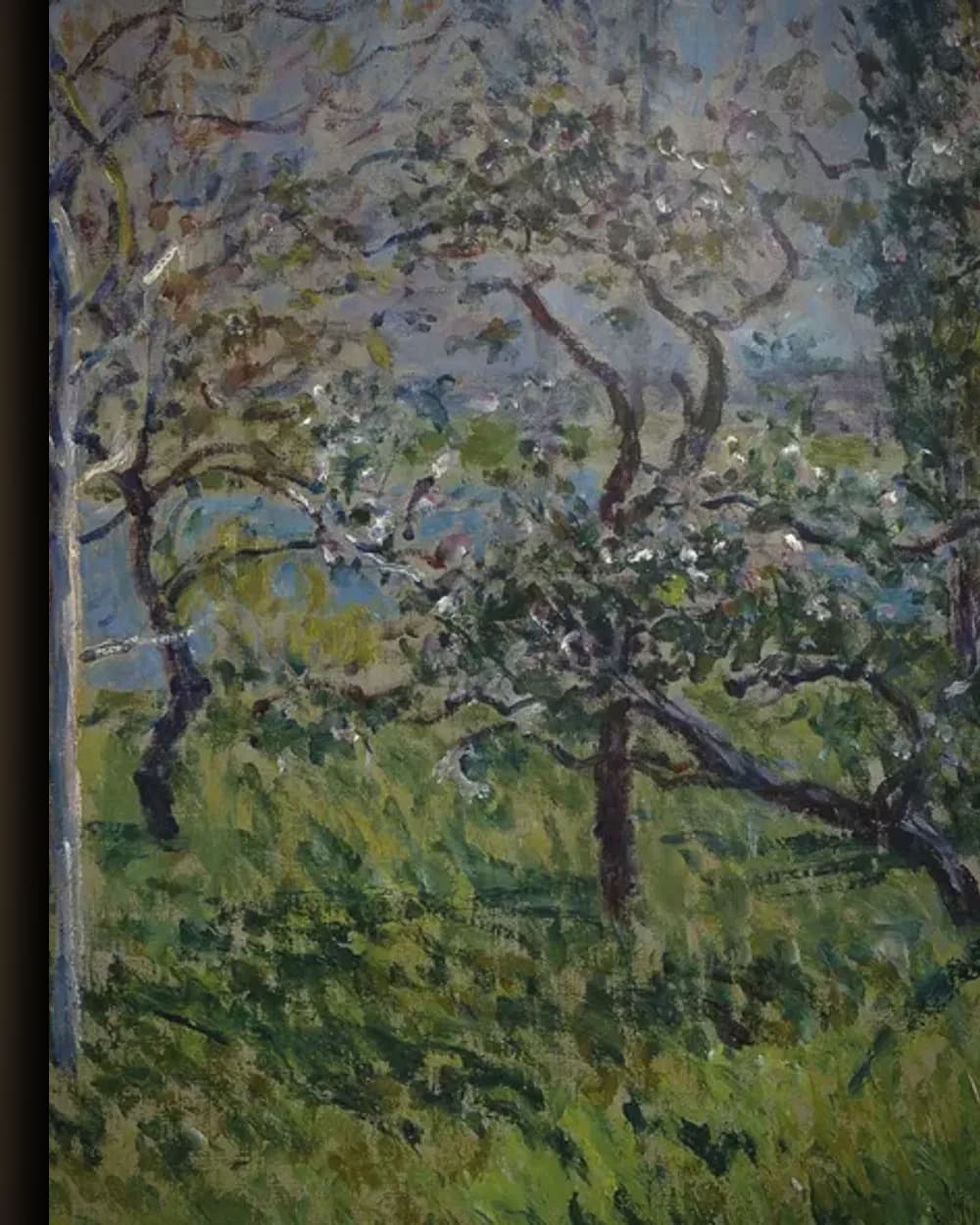 Materiaal en afwerking van Een boomgaard in de lente in het wisselframe