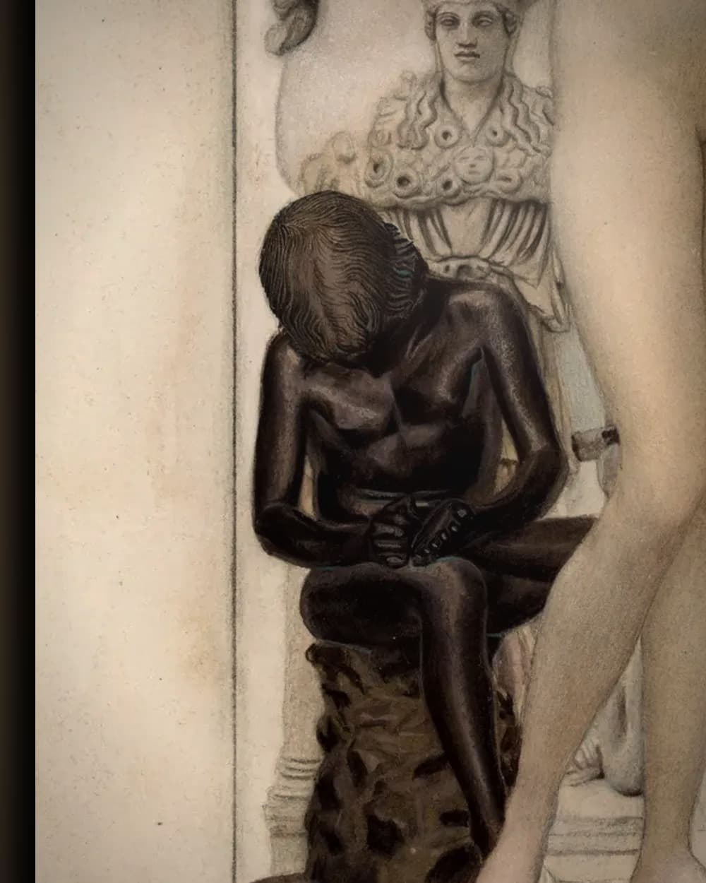 Materiaal en afwerking van Allegorie van de Beeldhouwkunst in het wisselframe