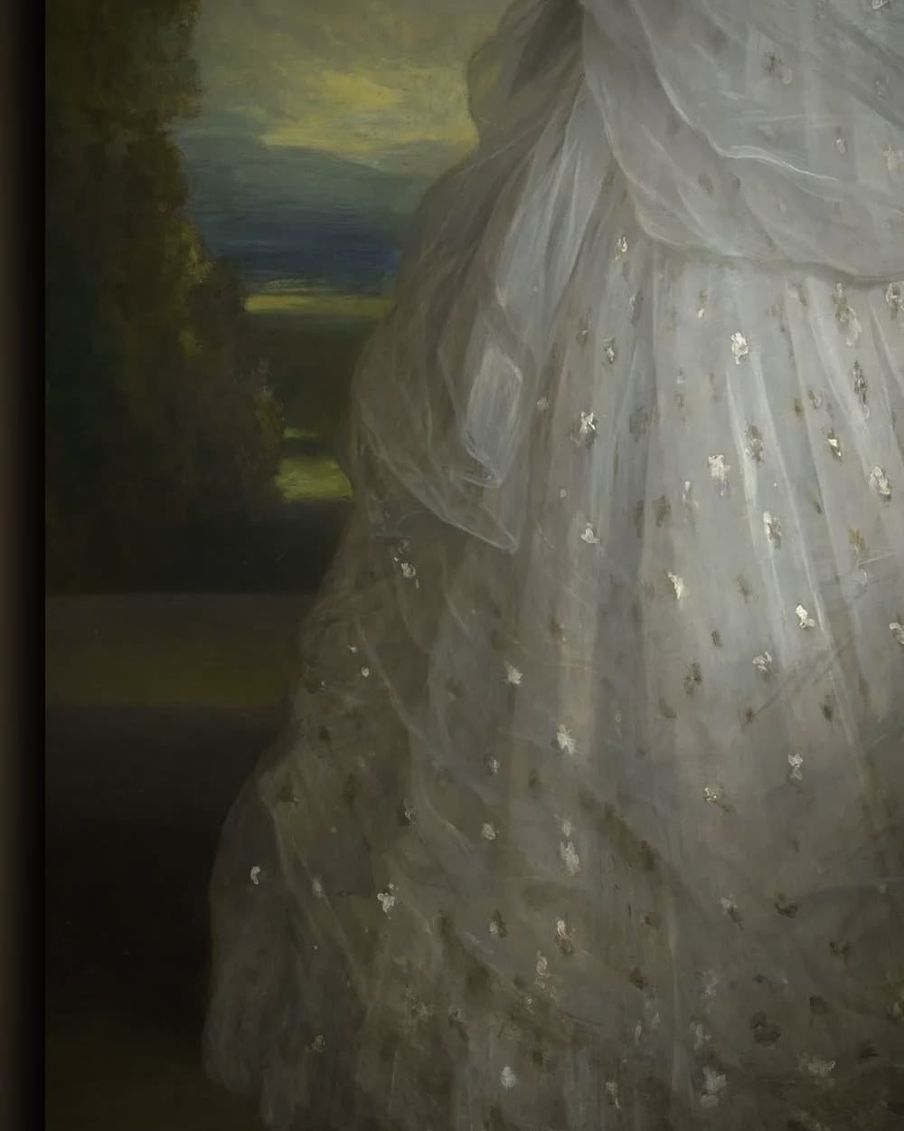 Materiaal en afwerking van Keizerin Elisabeth van Oostenrijk  in sterrenjurk in het wisselframe