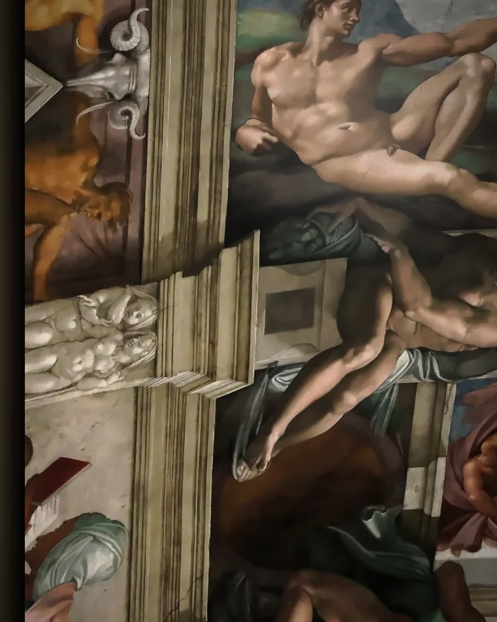 Materiaal en afwerking van De schepping van Adam in het wisselframe