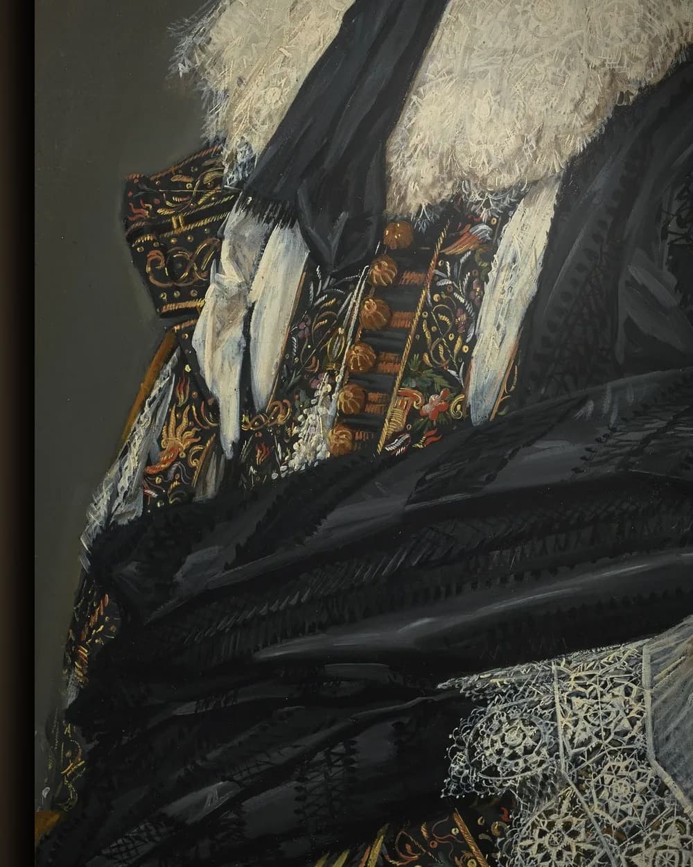 Materiaal en afwerking van De Lachende Cavalier in het wisselframe