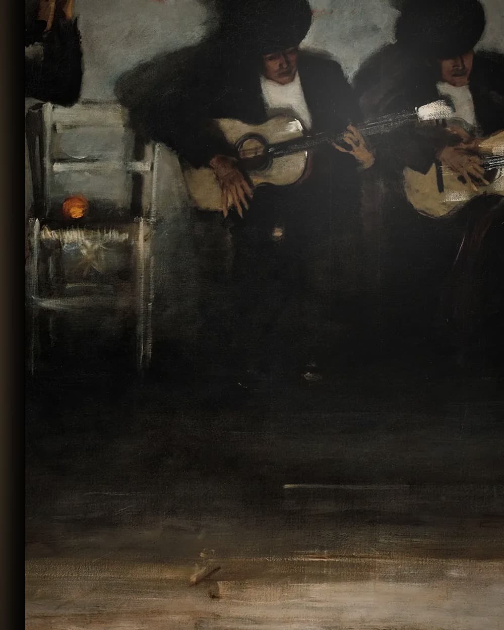 Materiaal en afwerking van El Jaleo (1882) in het wisselframe