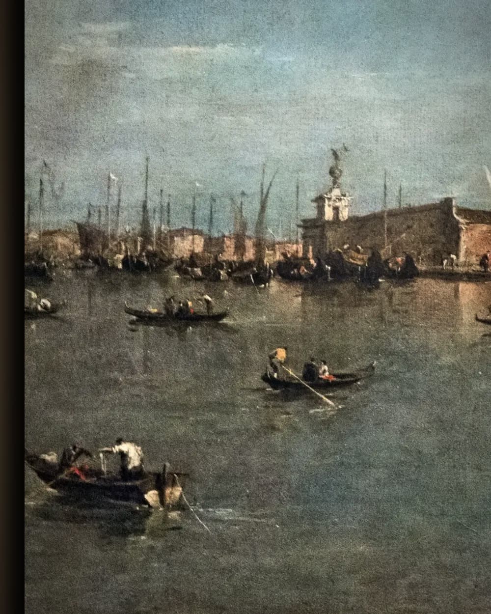 Materiaal en afwerking van Venetiaanse gracht met Santa Maria della Salute in het wisselframe
