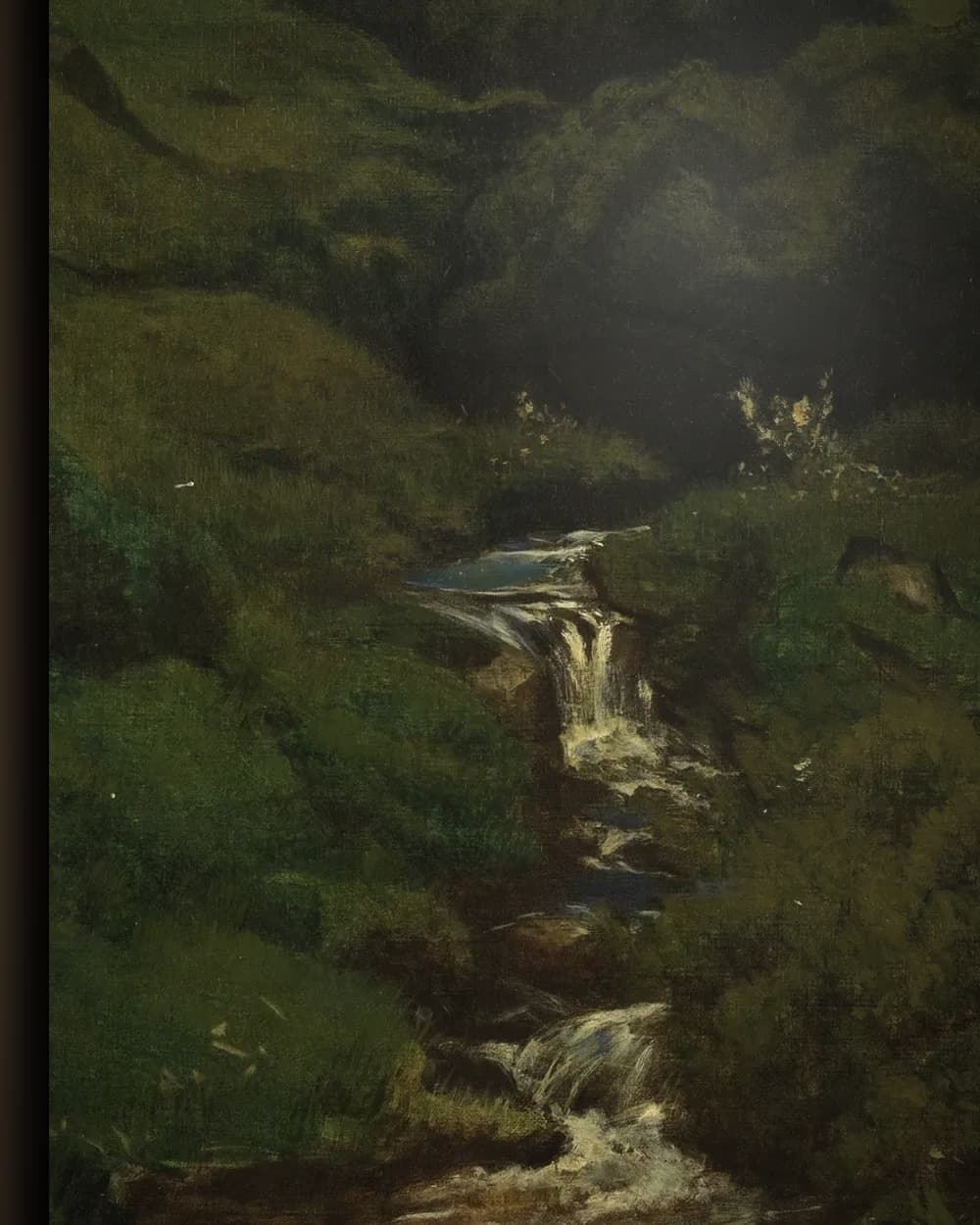 Materiaal en afwerking van Heuvelachtig landschap met beek en schapen in het wisselframe