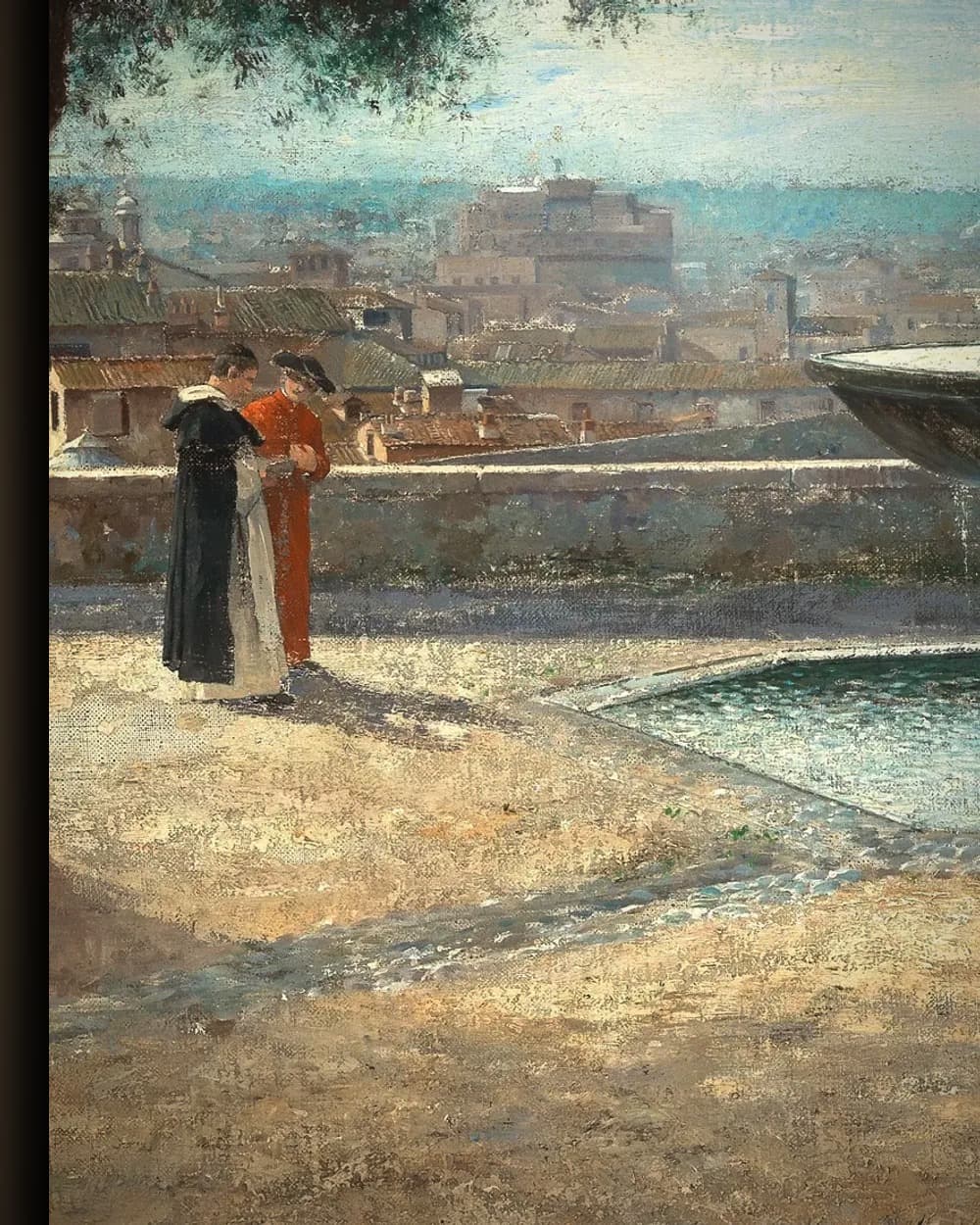 Materiaal en afwerking van Uitzicht over Rome in het wisselframe