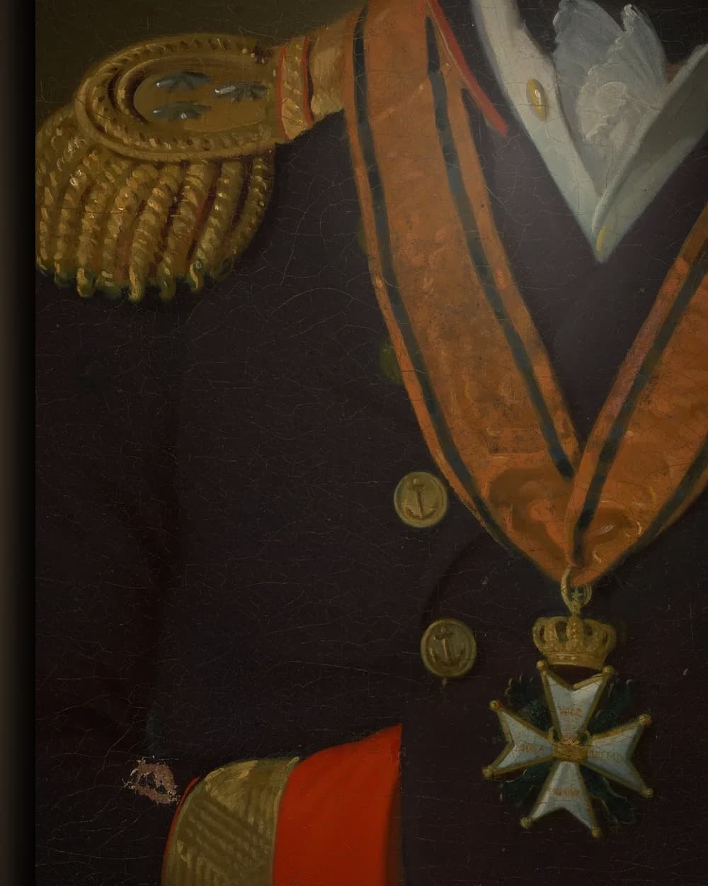 Materiaal en afwerking van Portret van Gerrit Verdooren, vice-admiraal in het wisselframe