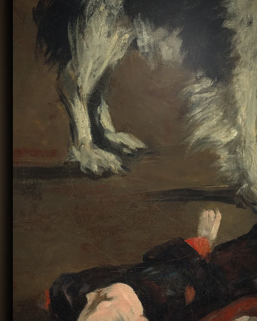 Materiaal en afwerking van Tama, de Japanse hond in het wisselframe