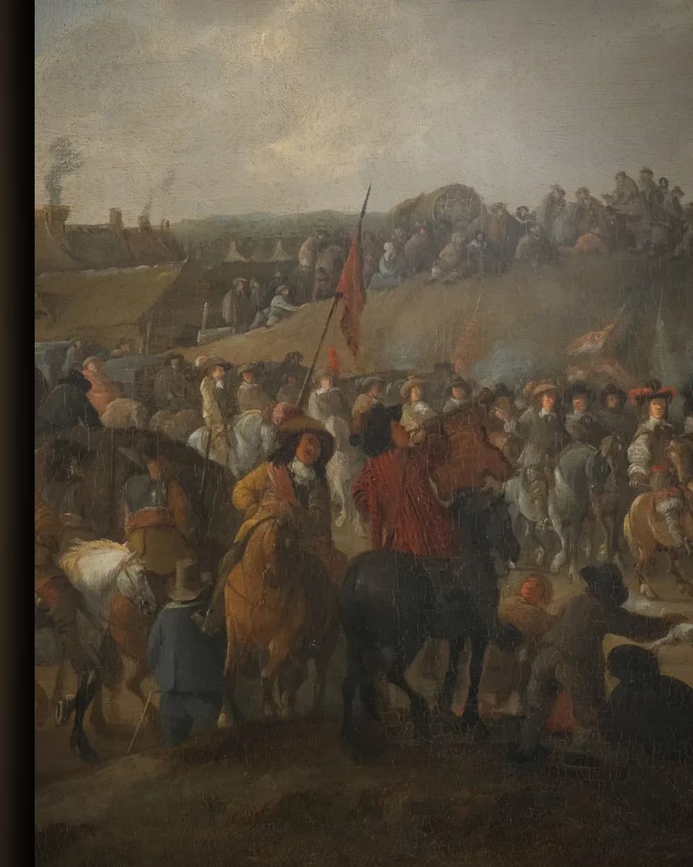 Materiaal en afwerking van Het vertrek van Karel II van Engeland uit Scheveningen, 2 juni 1660 in het wisselframe