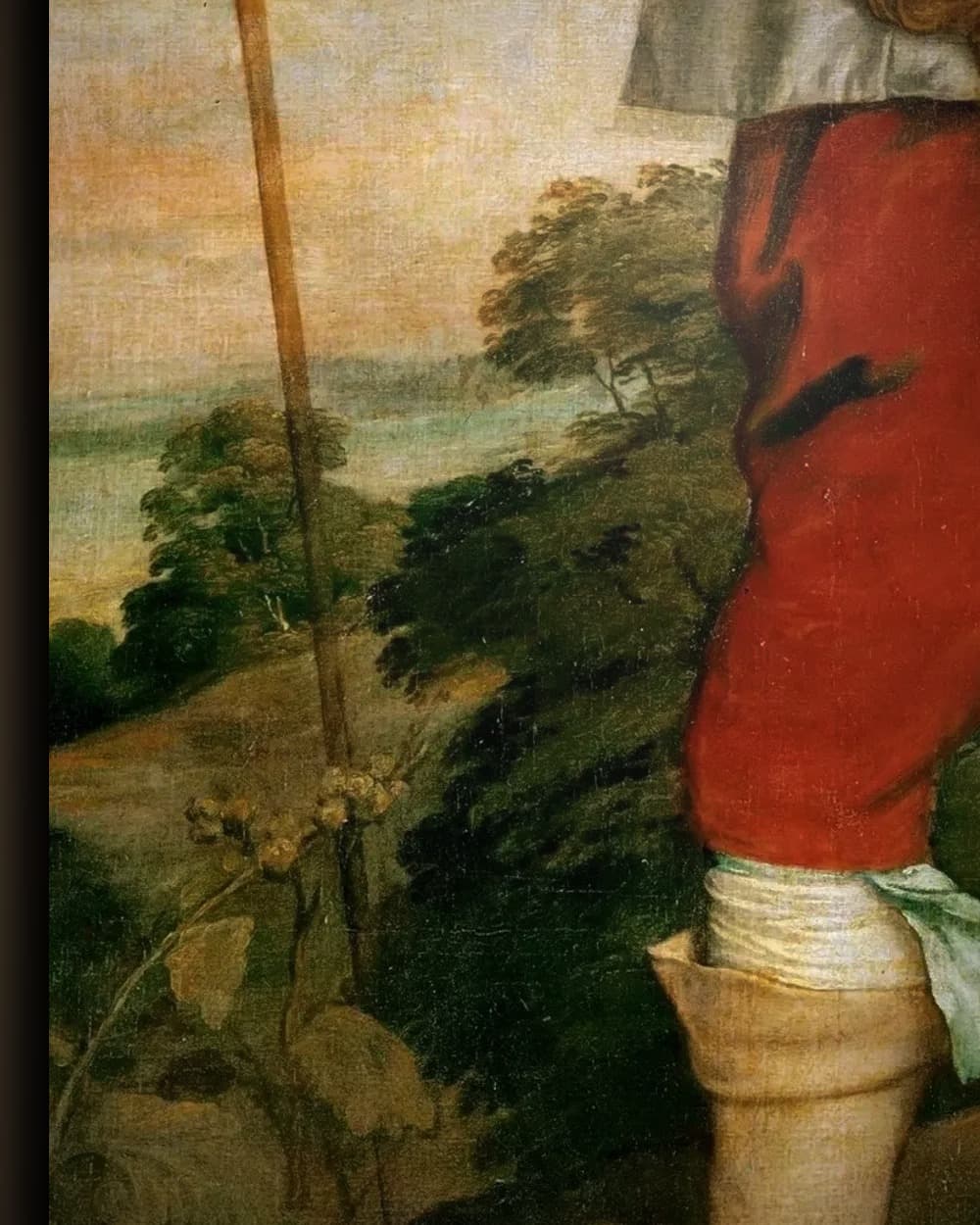 Materiaal en afwerking van Karel I op jacht in het wisselframe