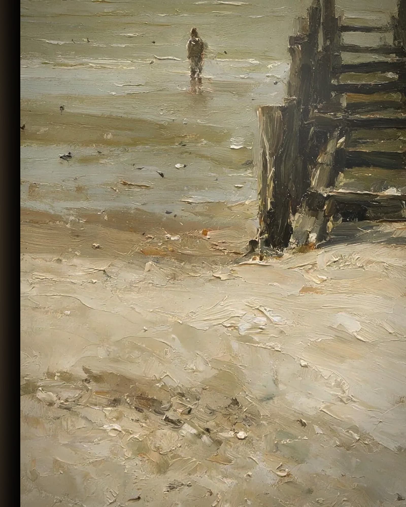 Materiaal en afwerking van Pier in de mist in het wisselframe