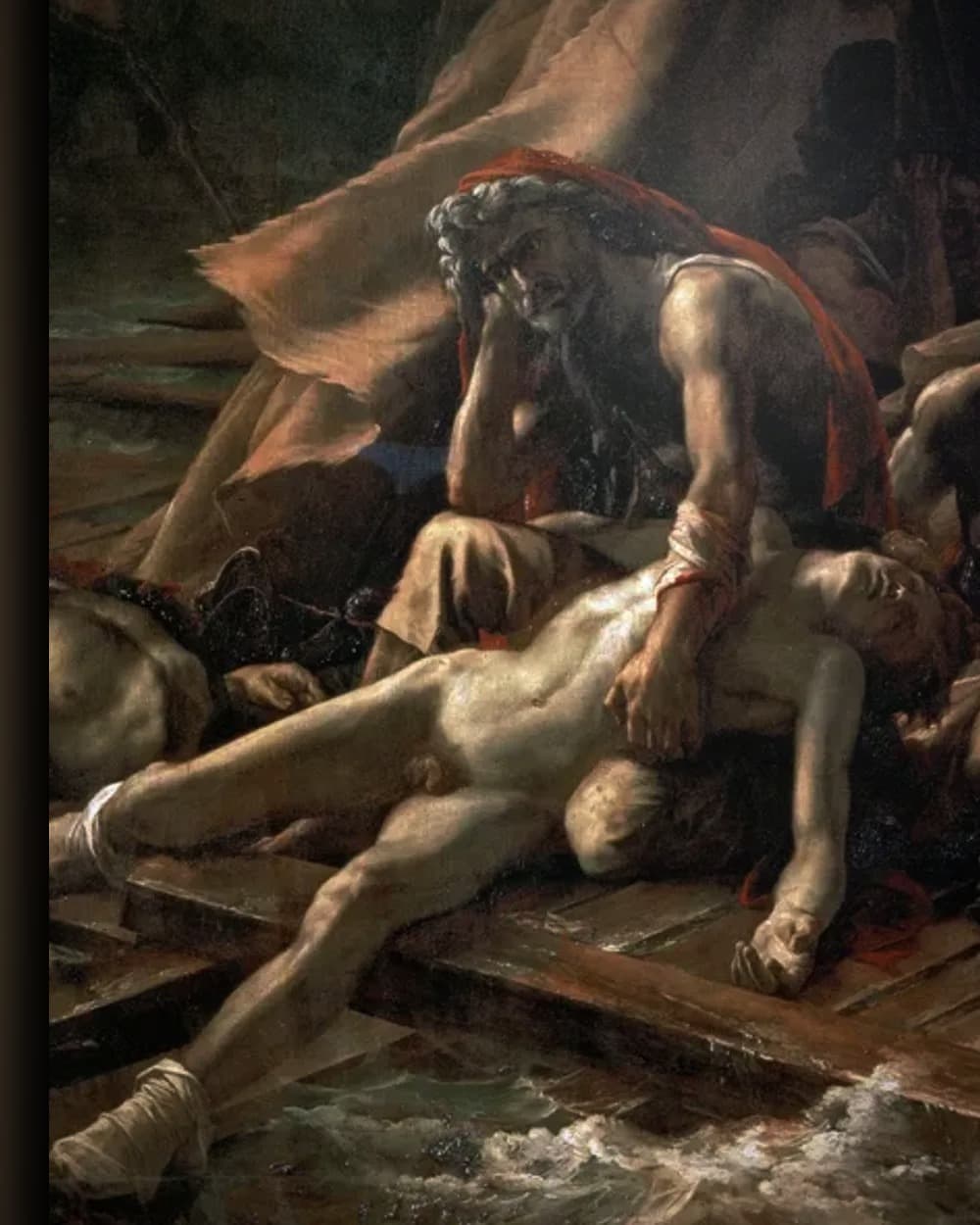 Materiaal en afwerking van Het vlot van de Medusa in het wisselframe