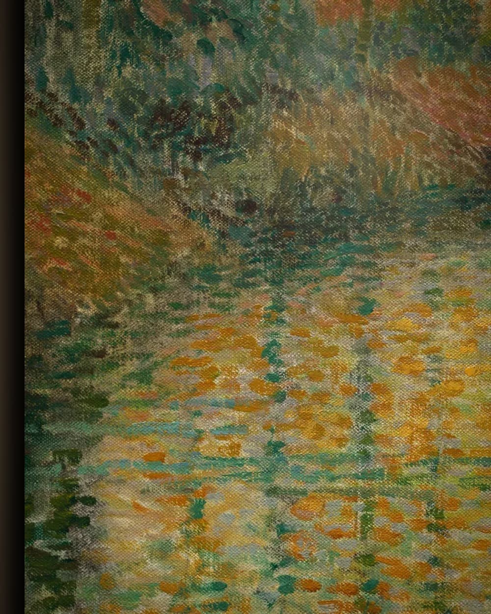 Materiaal en afwerking van Kanaal in de herfst, Gisors in het wisselframe