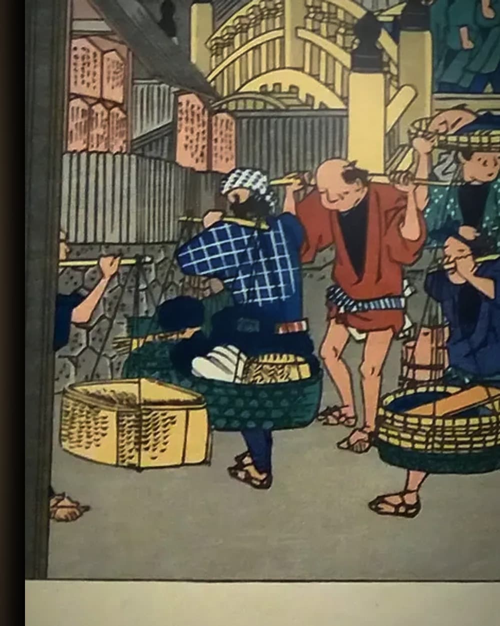 Materiaal en afwerking van Nihonbashi (De drieënvijftig stations van de Tōkaidō) in het wisselframe