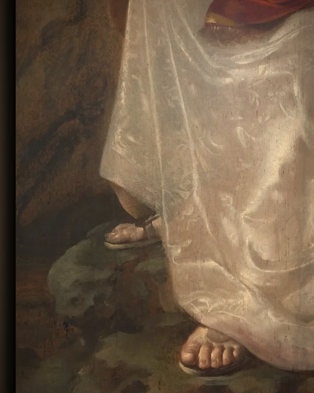 Materiaal en afwerking van Vrouwenfiguur, mogelijk Erminia uit Torquato Tasso's La Gerusalemme in het wisselframe